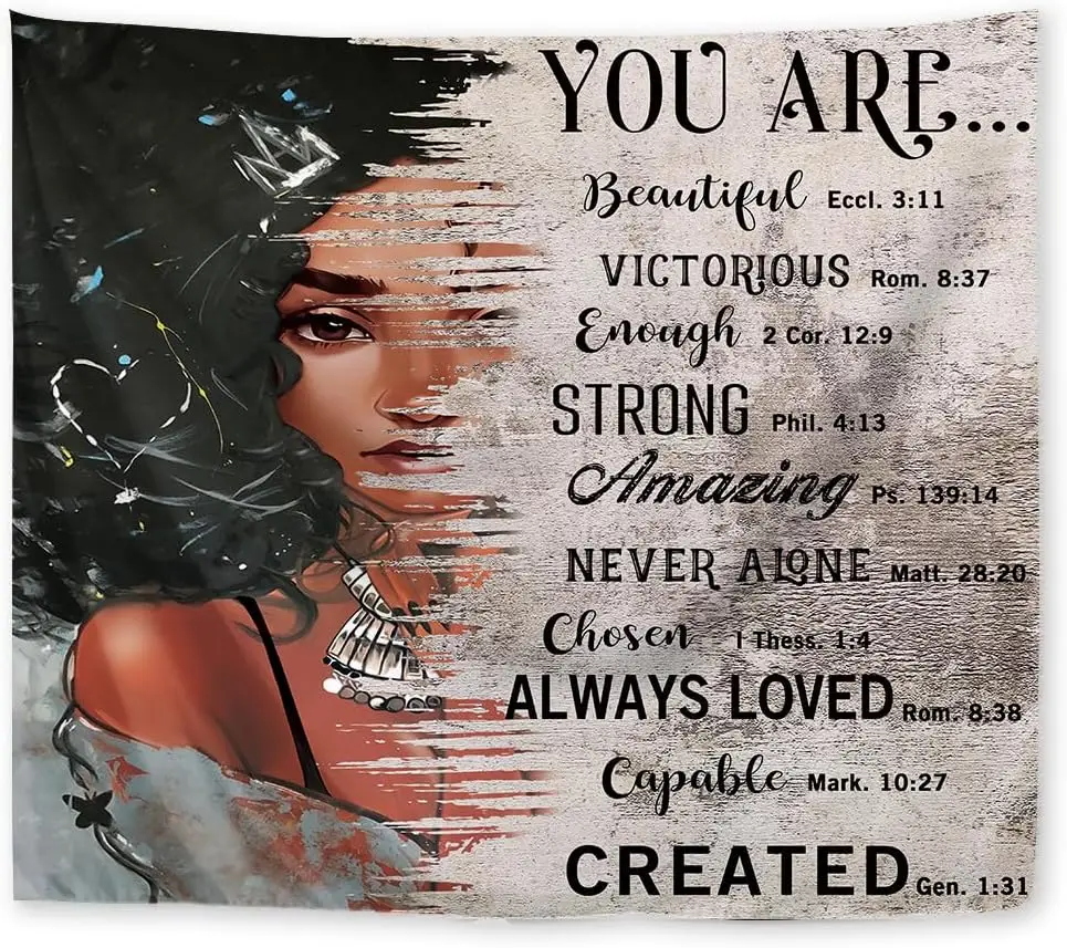 Christian Inspirational Tapestry Wall Hanging Bible Verse Quote You Are Beautiful Scripture Decor Boho Nursery Room Gift Polyest