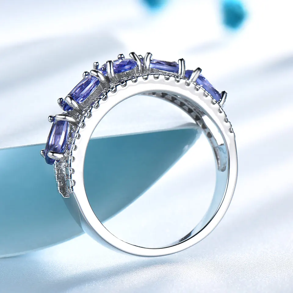 UMCHO Nano Tanzanite Rings 925 Sterling Silver Ring Oval Rings Wedding Fashion Jewelry New 2025