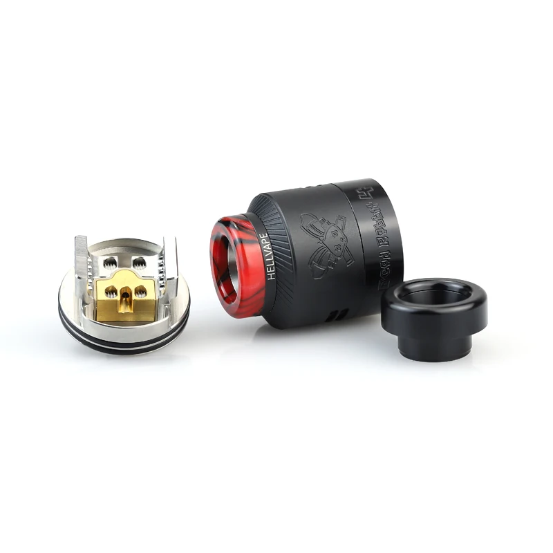 Original Hellvape Dead Rabbit 4 RDA 24mm postless Deck 2pcs 810 Drip Tips Single Or Dual Coil Electronic Cigarettes Atomizer
