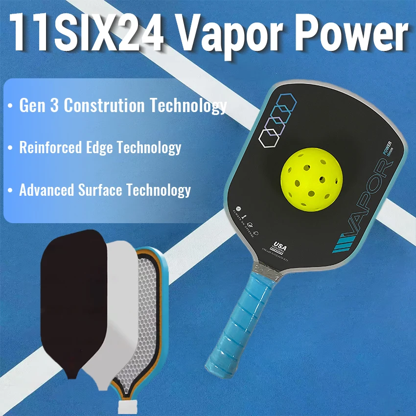 

11SIX24 Vapor Power Pickleball Paddles Floating Polypropylene Honeycomb Core Surrounded By Closed Cell Eva Foam