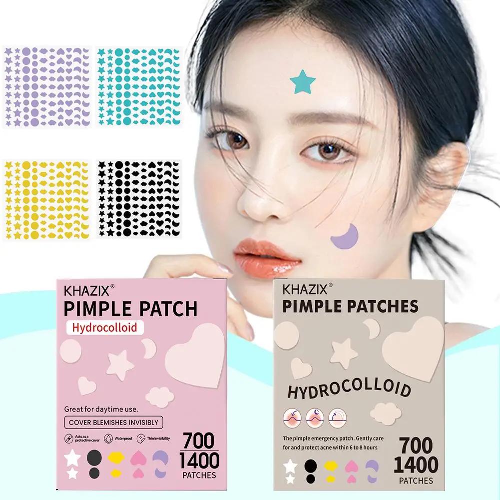 700/1400pcs Star Acne Patch Mild Non-irritating Lightens Acne  Acne Sticker For Blackheads Closed Comedones