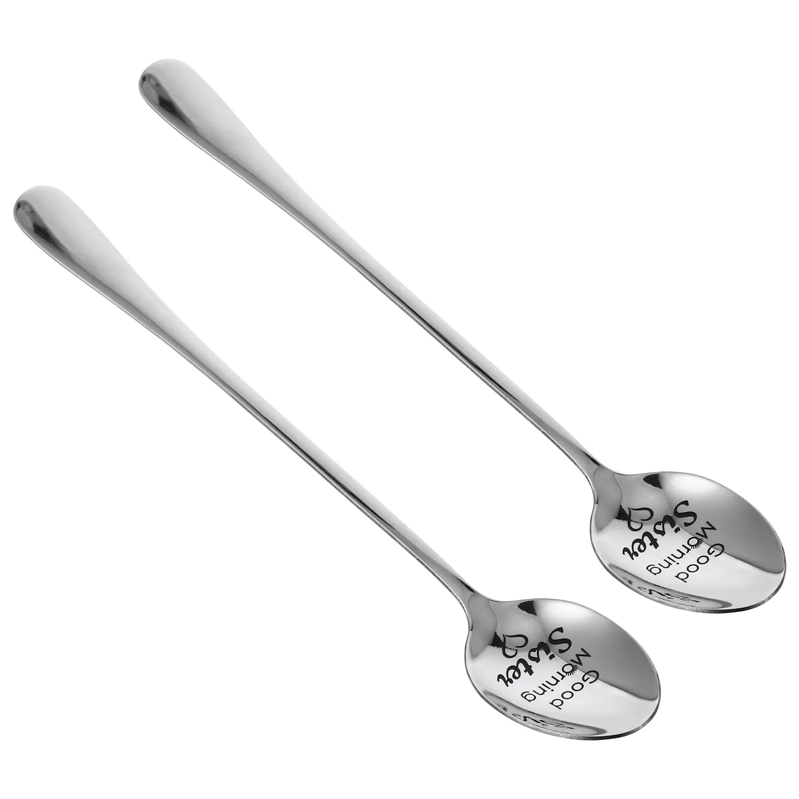 

2Pcs Stainless Spoon Mirror Tea Spoons Polished Ergonomic Dessert Tea Mixing Small Ice Spoons Smooth Edge