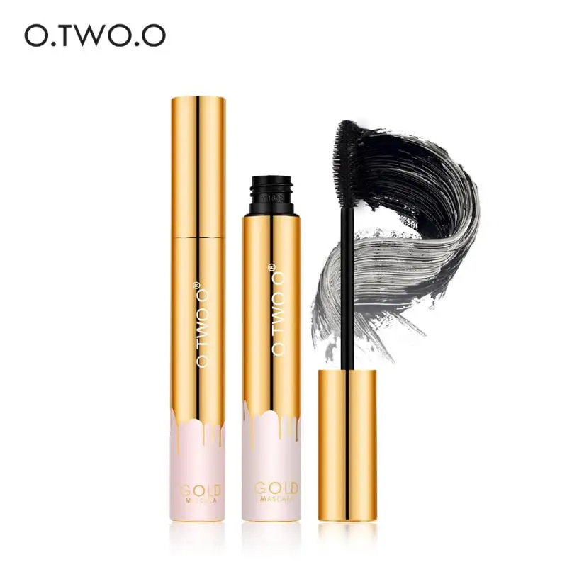 Mascara 3D noir pour extension de cils, brosse pour les yeux, maquillage de beauté, longue tenue, cils longs dorés