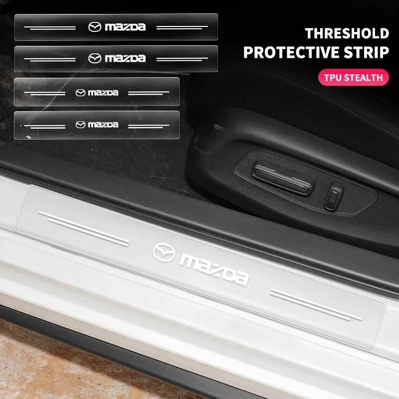 

Наклейки на порог автомобиля, защитная наклейка на порог, украшение против царапин, прозрачная пленка, защита для Mazda CX-5, аксессуары