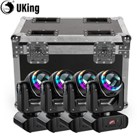 U`King 4Pcs 120W Moving Head Lights With Airline Case Stage Light&Flightcase Set For Wedding Christmas Birthday DJ Disco KTV