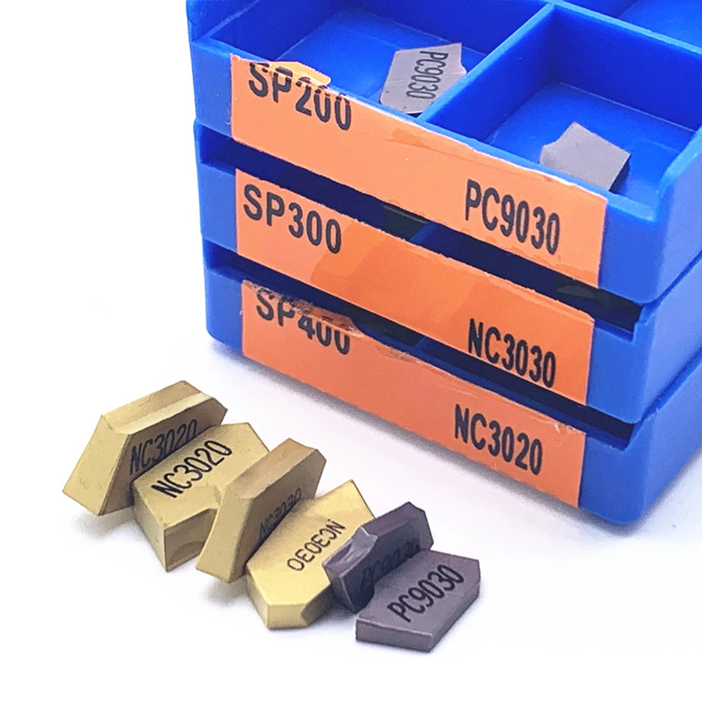 SP200/SP300/SP400/SP500/SP600 PC9030 Grooving Carbide Inserts  Lathe Tools Turning Insert