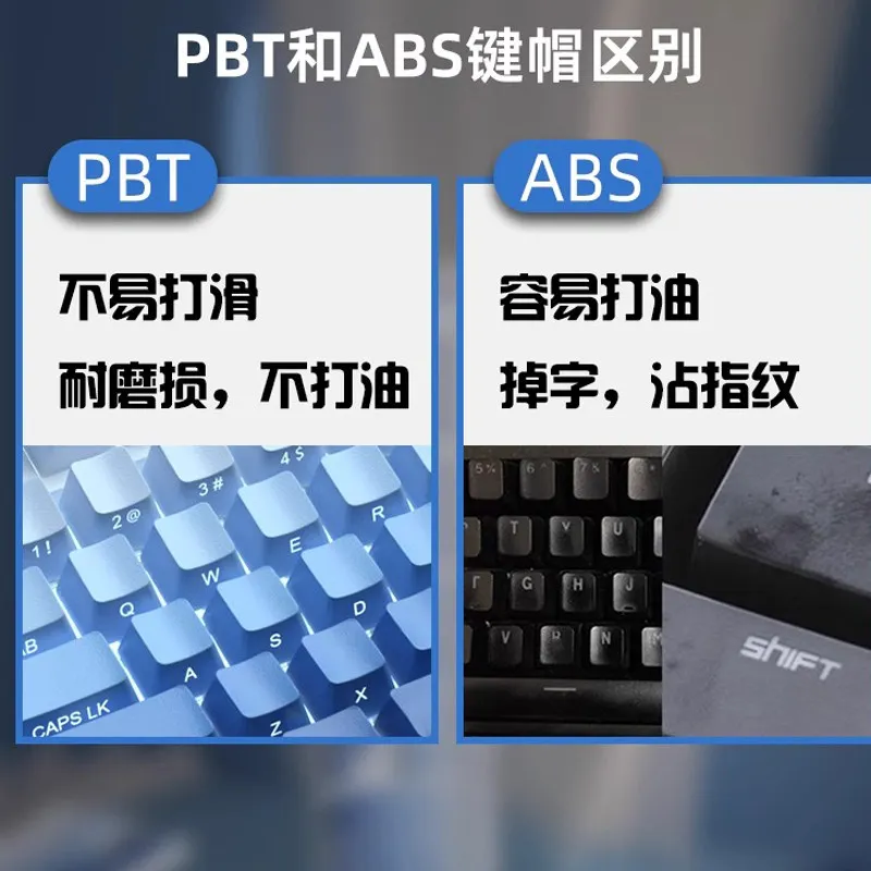 Fog blue side engraved keycap PBT light-transmitting mechanical keyboard special OEM height suitable for belly tarantula f87 Mai