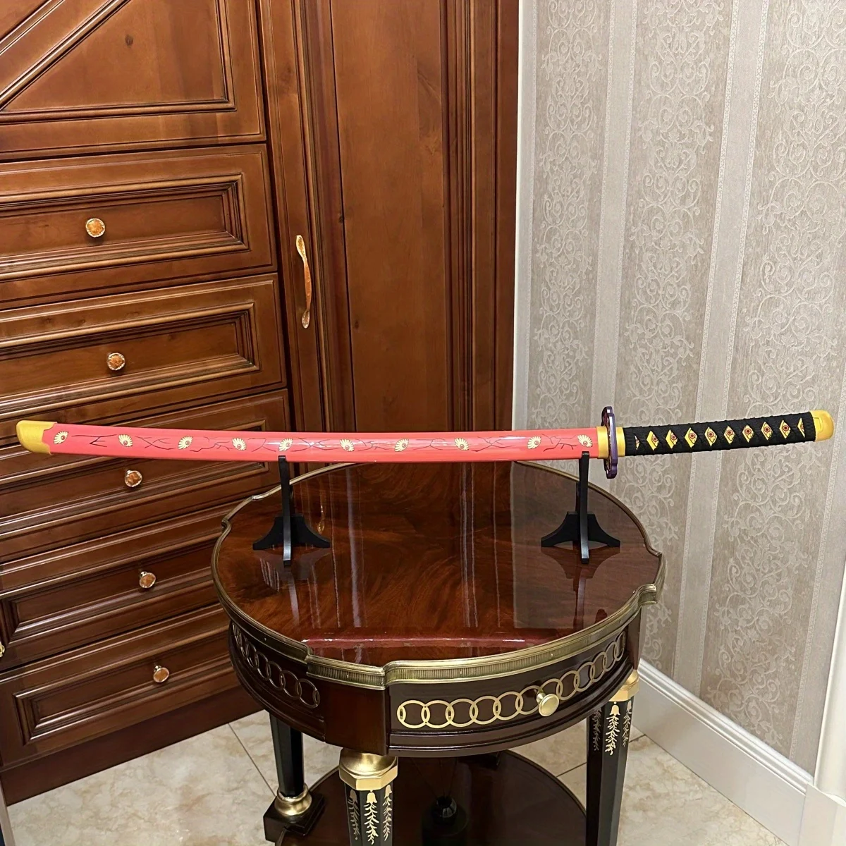 39.3인치 귀멸의 칼날 코쿠시보 나무 카타나 검 오리지널 사무라이 카타나 검 닌자 나이프 코스프레 소품 장난감