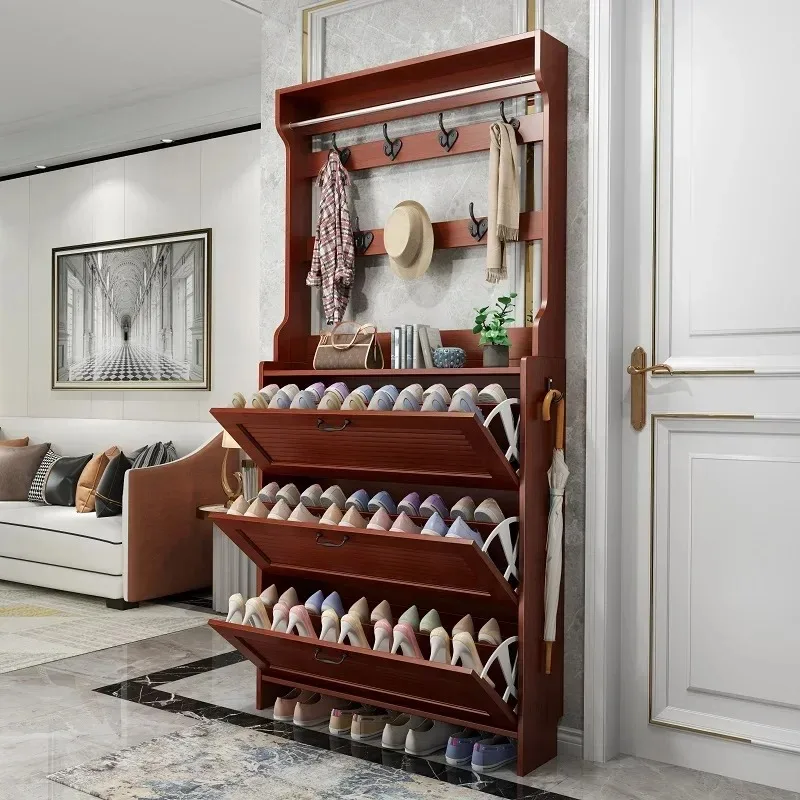 خزائن الأحذية عالية الخزانة رف خشبي متنقل ضيق المدخل الداخلي خزائن الأحذية الرخيصة عرض غرفة نوم Gabinete المنتجات المنزلية