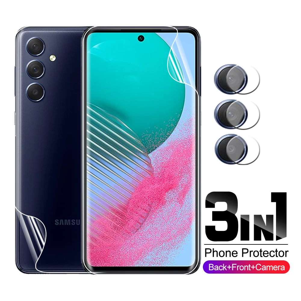 3in1 كاميرا عدسة حامي هيدروجيل فيلم على لسامسونج غالاكسي M54 5G SamsungM54 Samsun م 54 54 م 6.7 بوصة حامي الشاشة الأفلام