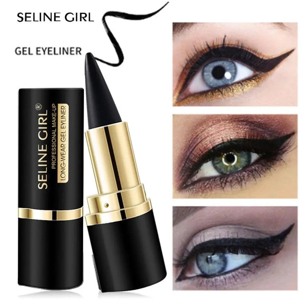 Black Gel Eyeliner Quick Drying Waterproof & Smudge-proof All Day Liquid Eyeliner Pencil Halloween Natural Eye Makeup for Women