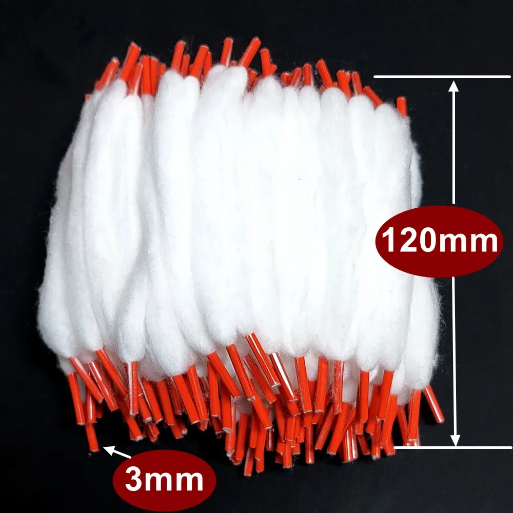 100/50/20/10 шт., 120 мм, хлопковая головка с фитилем, 3 мм