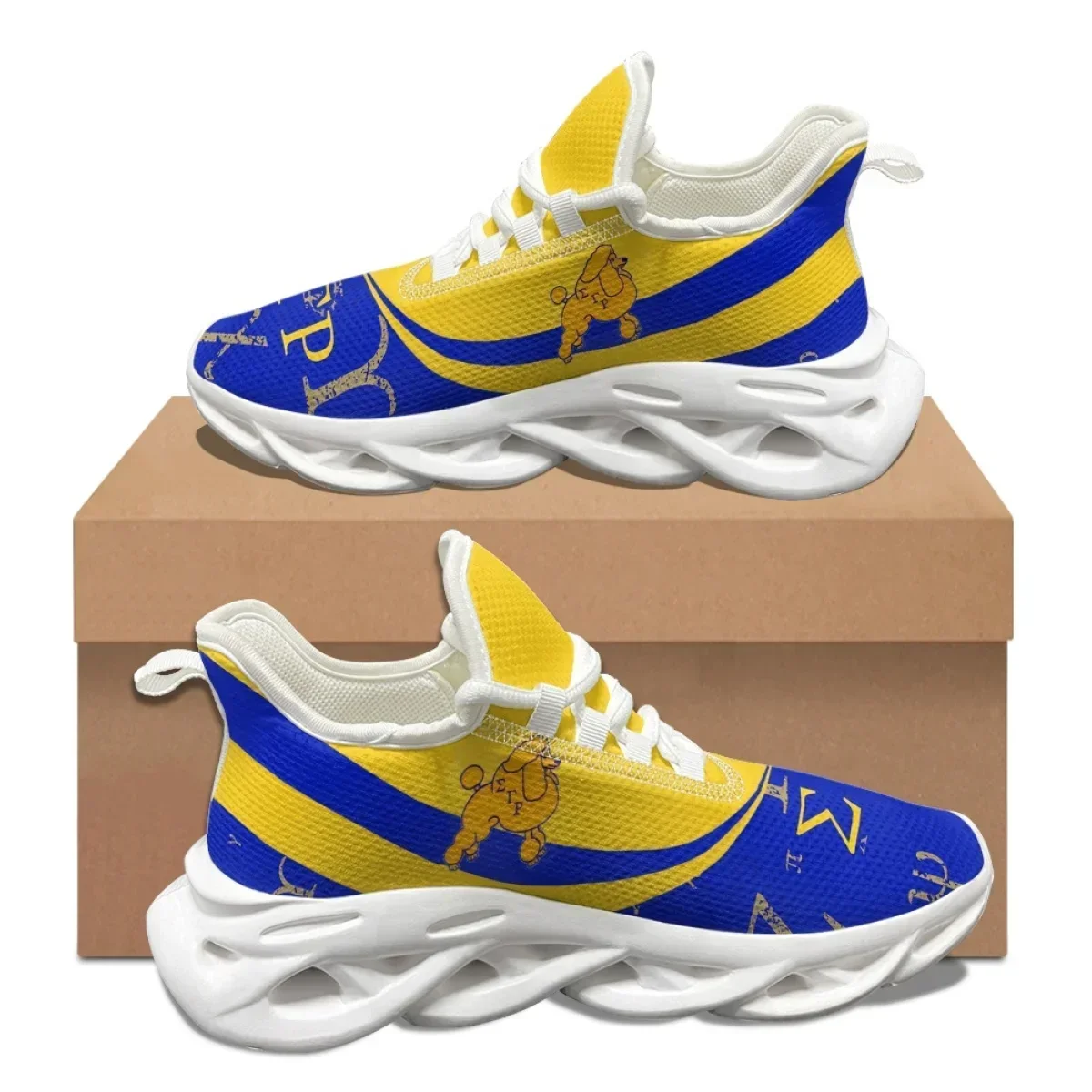 

Sigma Gamma Rho Brand Design Comfortable Running Shoes Poodle Pattern Stylish Lace-up Sneakers Teens Breathable Walking Shoes