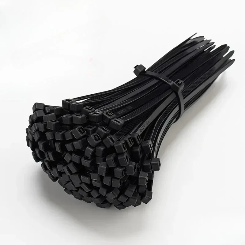 250 PCS Black Self-Locking Nylon Cable Ties Zip Fastening Rings Plastic Strap for Cable Management Home Office Organizing Set