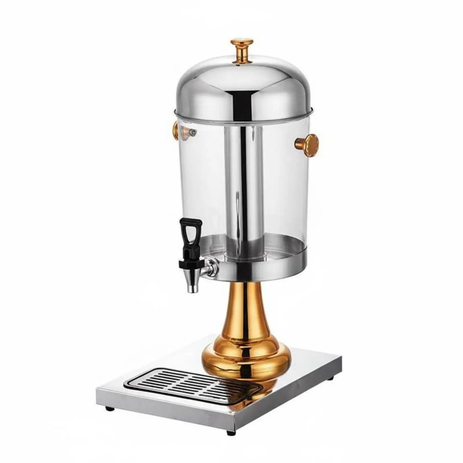 Double Head Beverage Dispenser Thickened PC Container Stainless Steel Juice Urn Long Insulation Buffet Drink Dispenser with