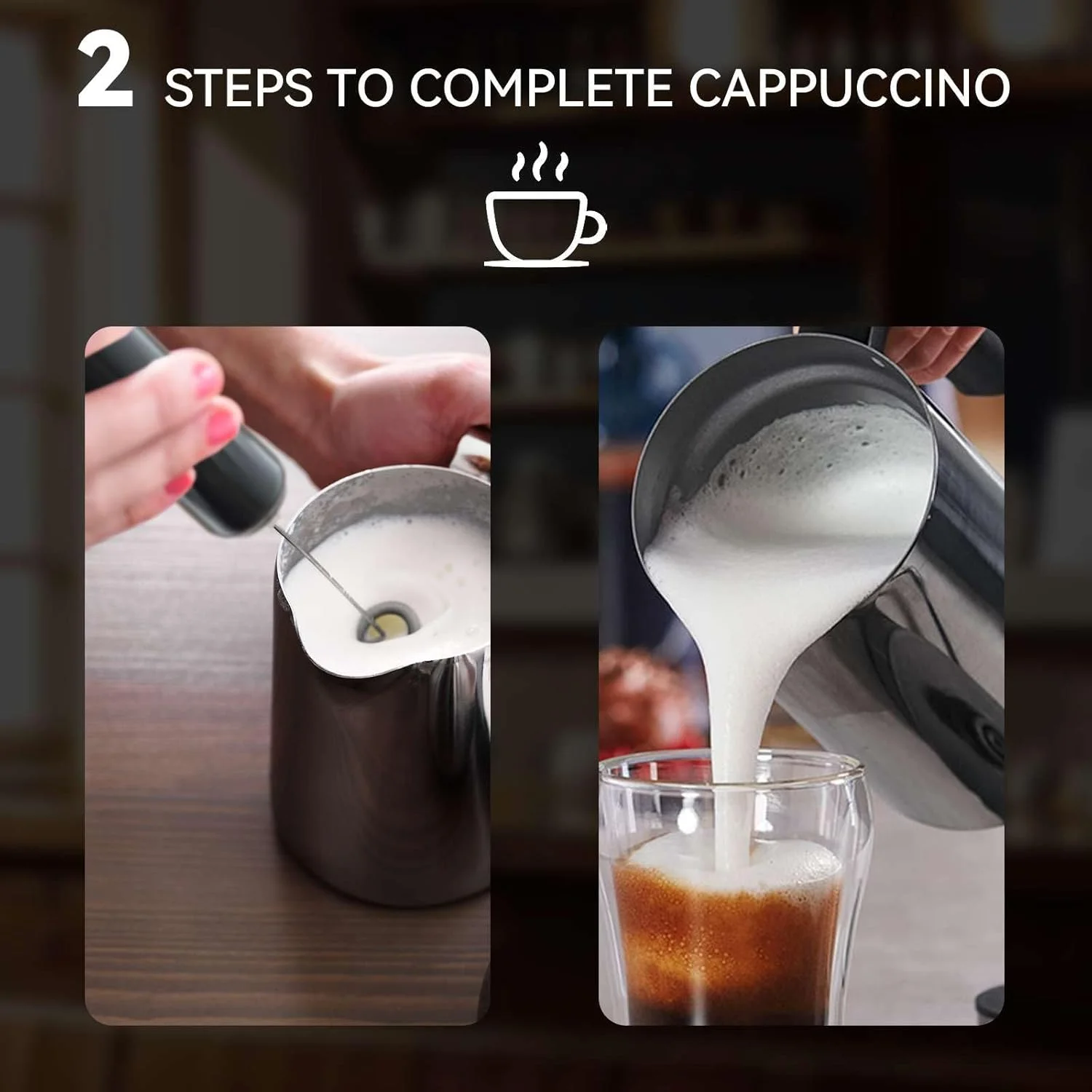 خلاط مشروبات عصا رغوة الحليب - خفق رغوة الملكية، رغوة الحليب، خلاط صغير وخلاط رغوة القهوة للماتشا (ب)