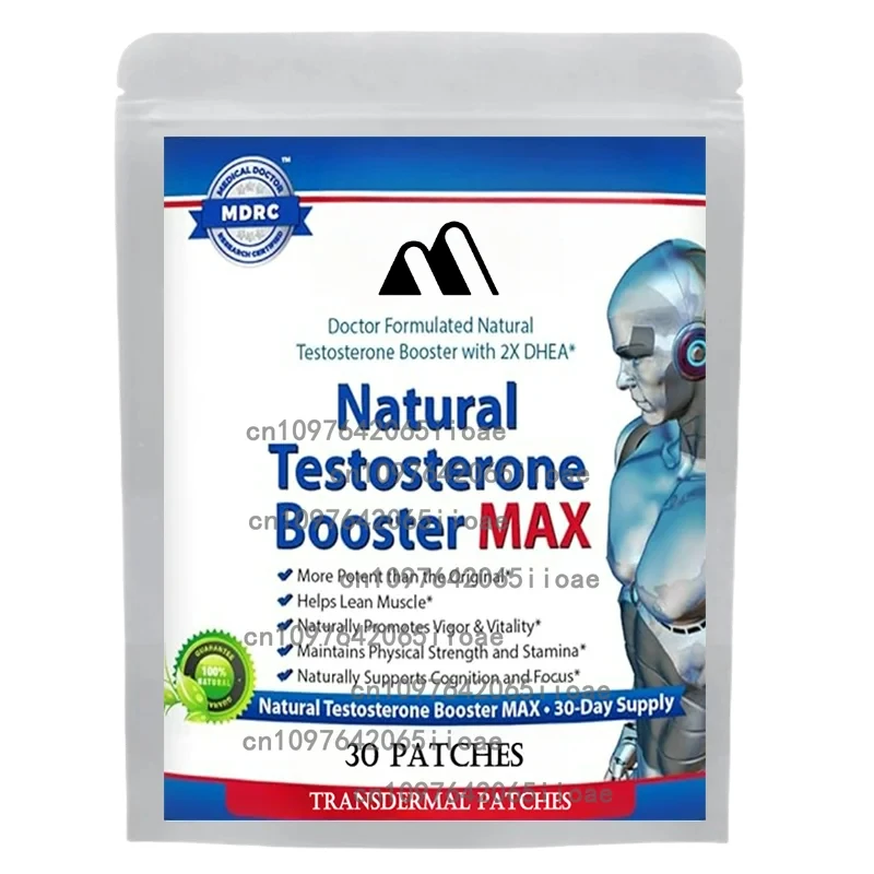 30 Patches Testosterone Booster & Muscle Builder, Male Test Enhancing Transdermal Patches Anabolic
