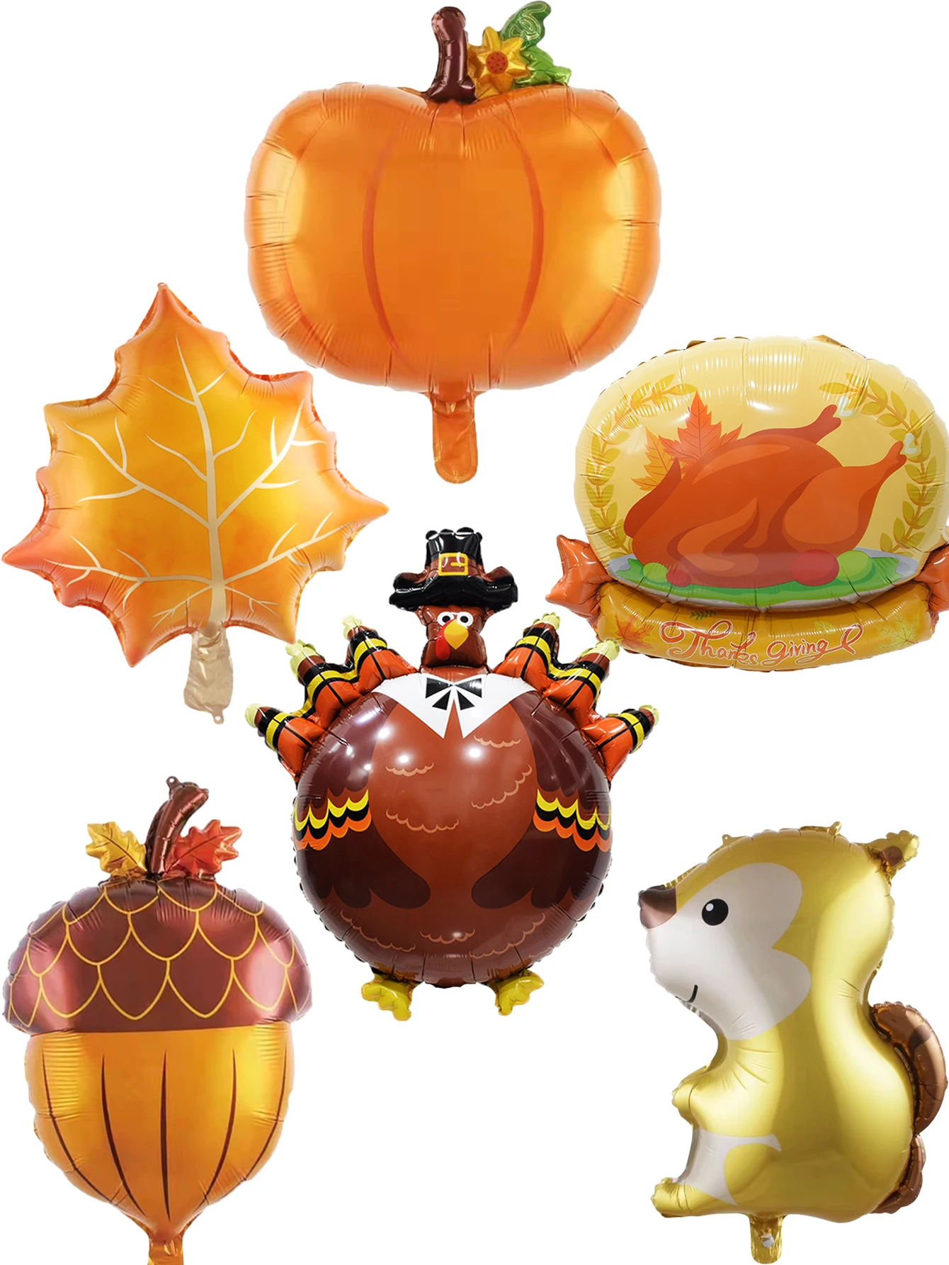 1pc Turkey Pumpkin Squirrel Maple Leaf Pine Cone Balloons Harvest Festival Thanksgiving Day Party Decorations