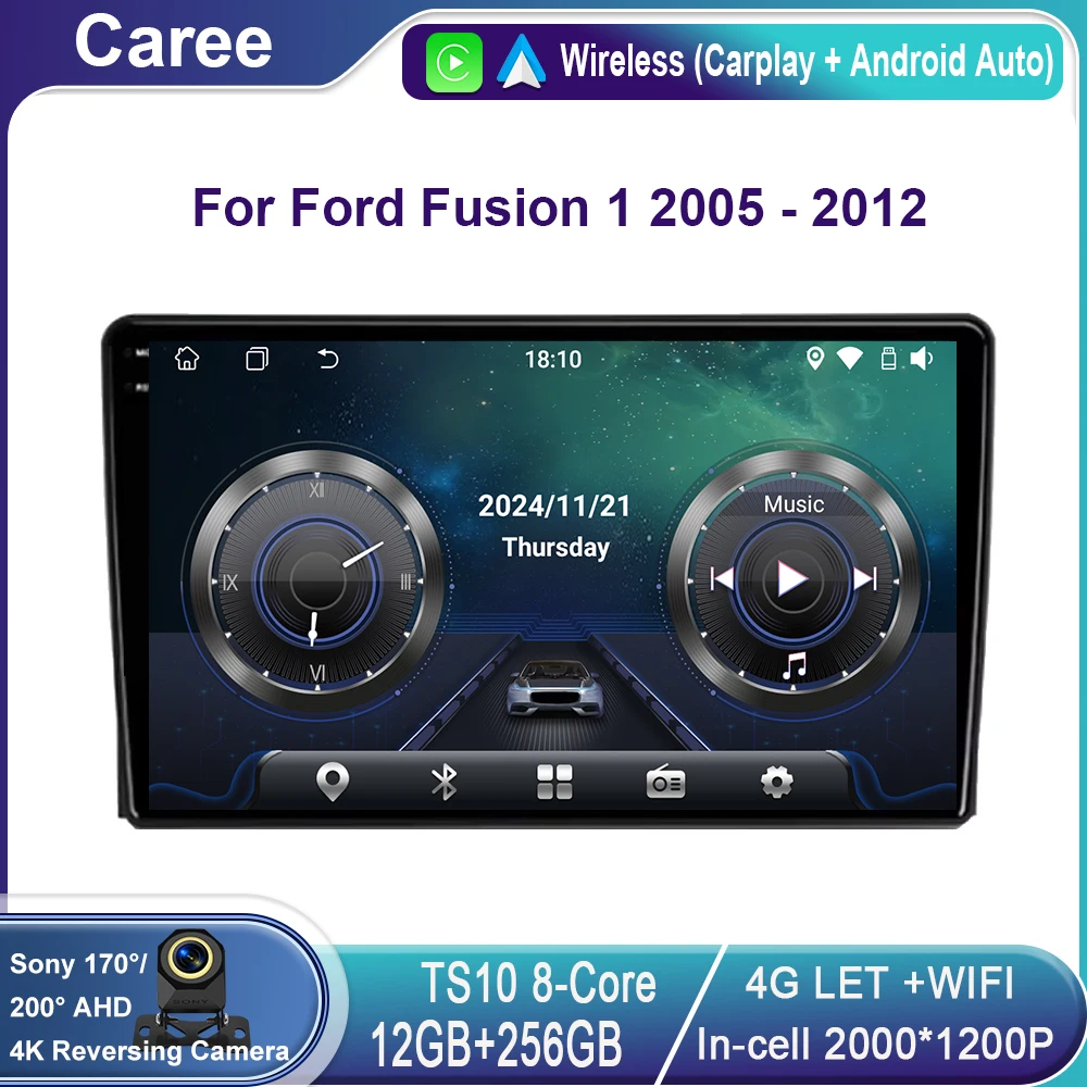 

Android Car For Ford Fusion 1 2005 - 2012 Carplay Auto Car Radio Multimedia Video Player Navigation GPS DSP 4G let WIFI No 2 din