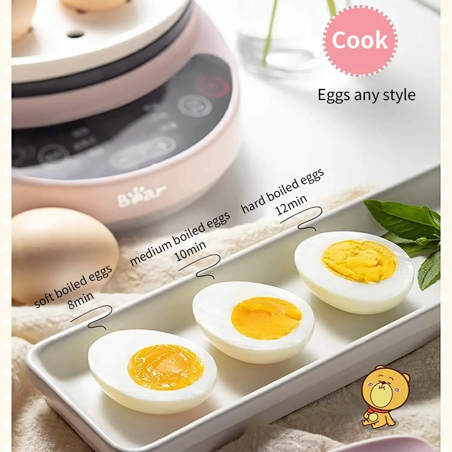 -B05C1 Rapid Multi-function Egg Cooker with Auto Shut Off, for Boiling, Steaming and Frying, with Ceramic Steaming Rack