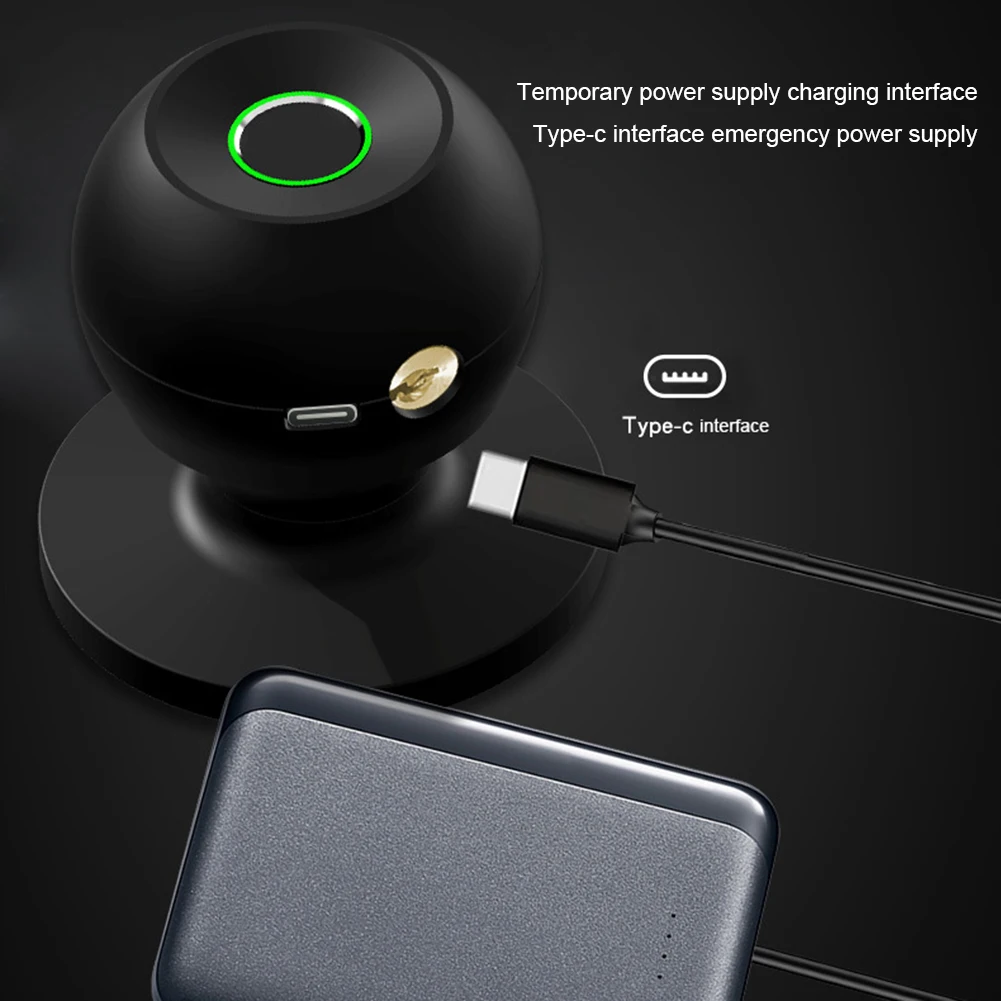 

Smart Door Knob Biometric Door Lock Rechargeable Fingerprint Door Knob with Keys TUYA App Control for Bedrooms Cloakroom