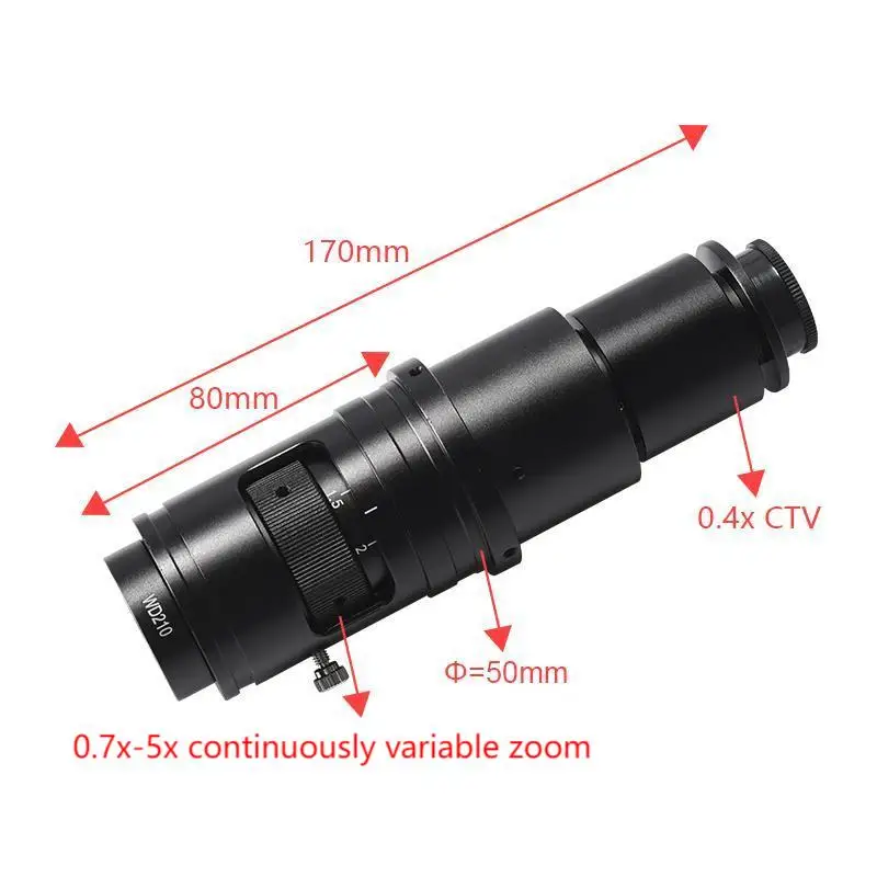 HAYEAR Monocular HD 120X/180X ต่อเนื่องซูม C-Mount เลนส์สําหรับกล้องจุลทรรศน์อุตสาหกรรมกล้องแว่นขยาย