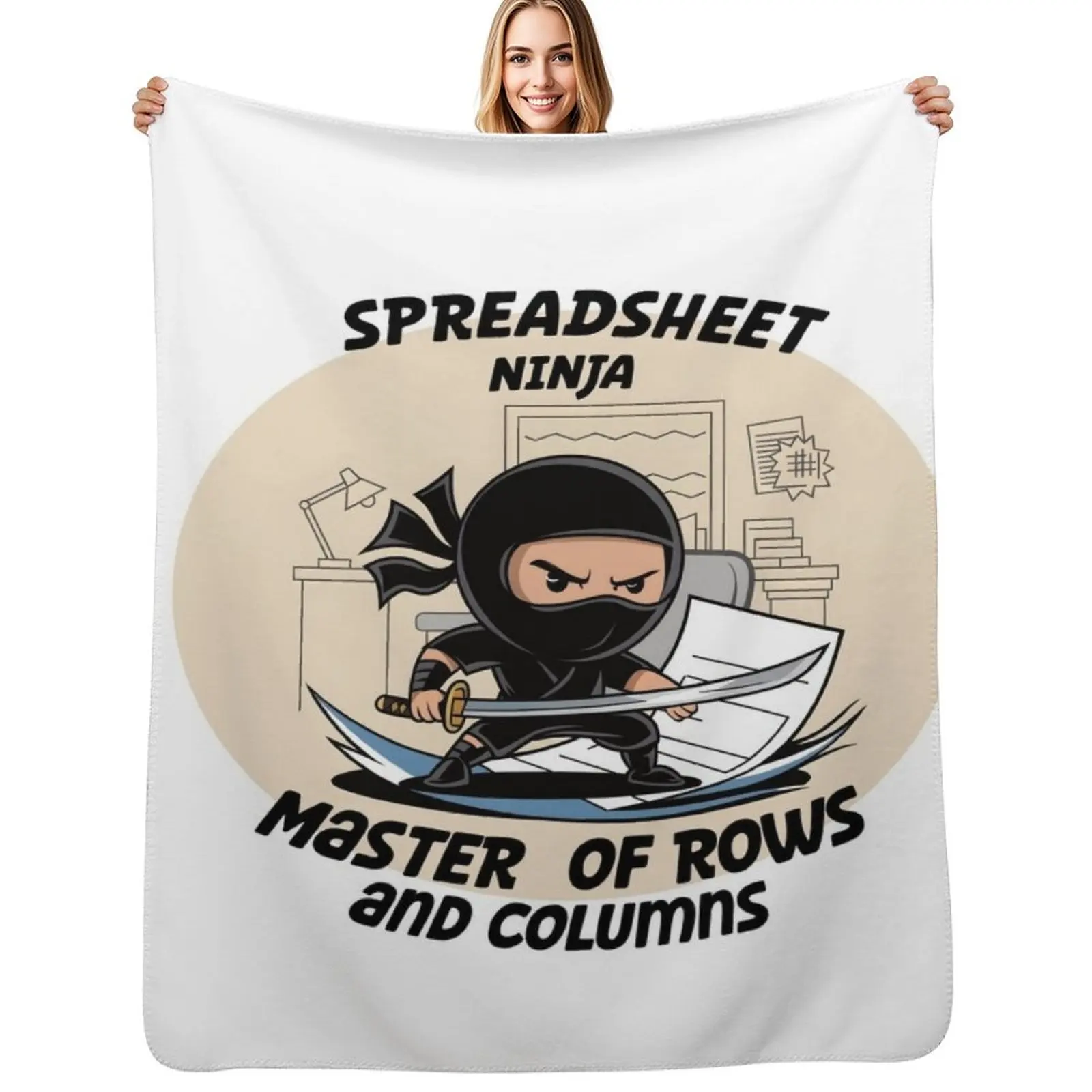 Spreadsheet Ninja: Master of Rows and Columns Throw Blanket Men's Soft Warm Throw Blanket for Couch