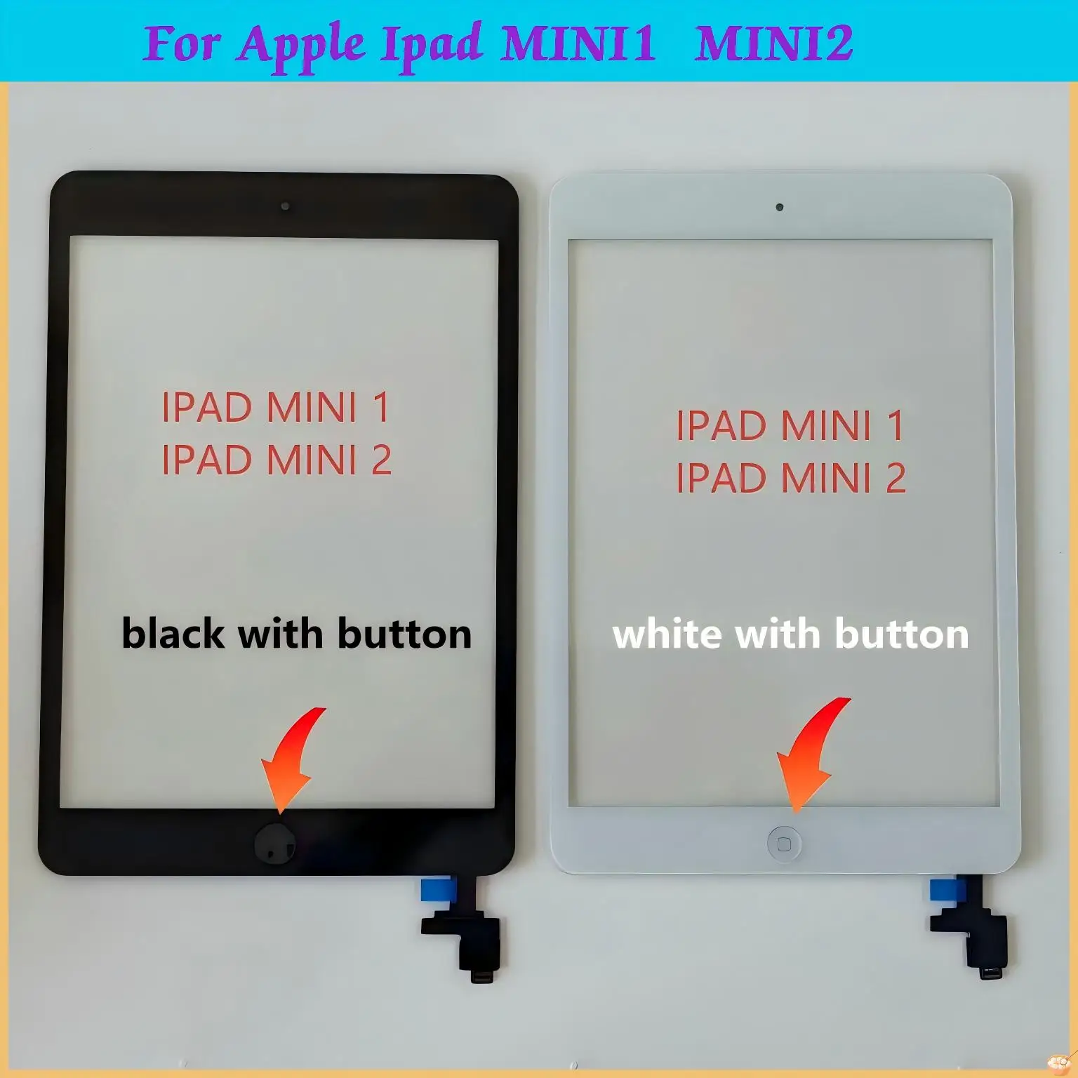 

НОВАЯ сенсорная ЖК-панель для iPad Mini 1 2 Mini1 Mini2 A1432 A1454 A1455 A1489 A1490 A1491, сенсорный экран с кнопкой