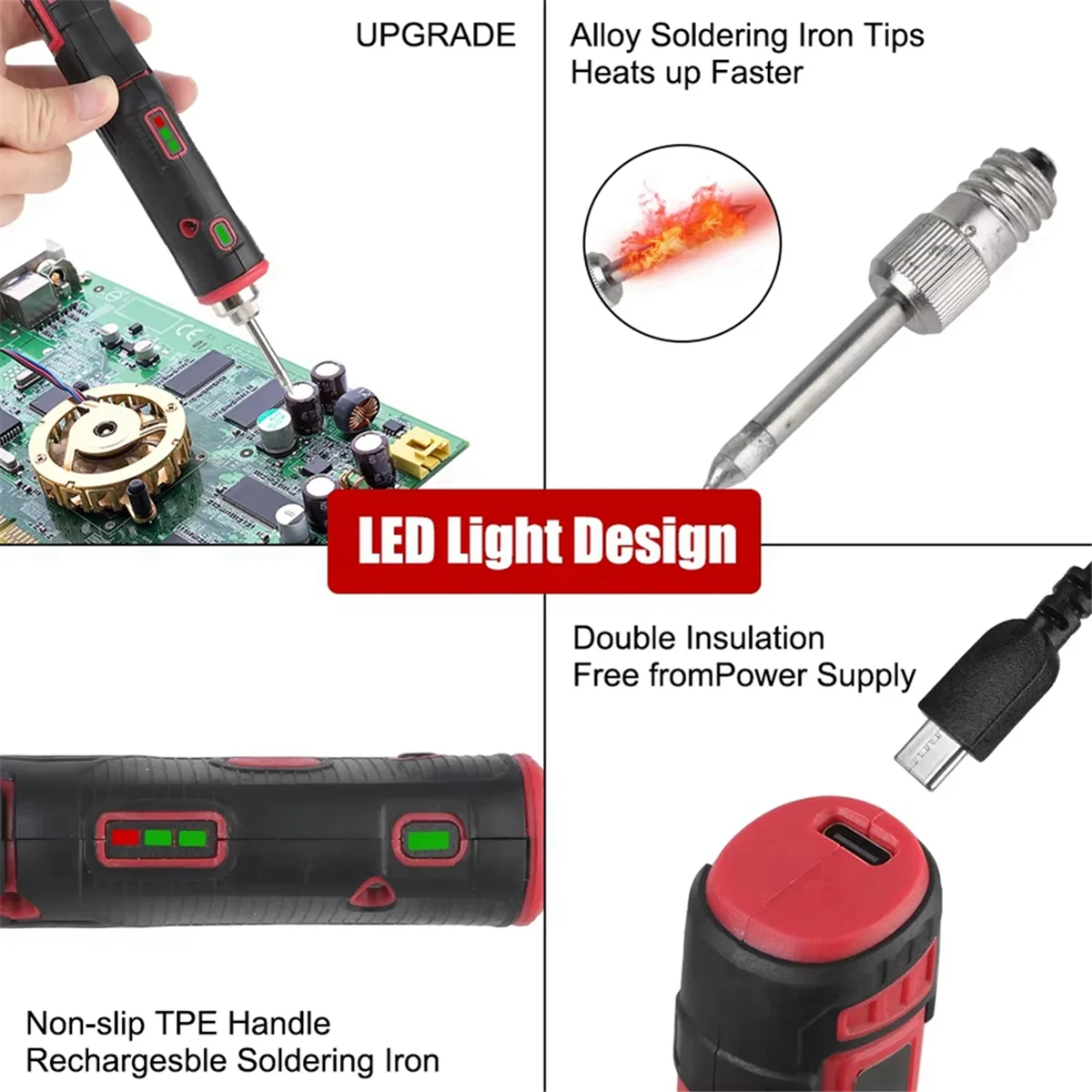 A45I  Cordless Soldering Iron Electronic Soldering Kit Professional Portable Welding Tool 1800mAh Soldering Tool
