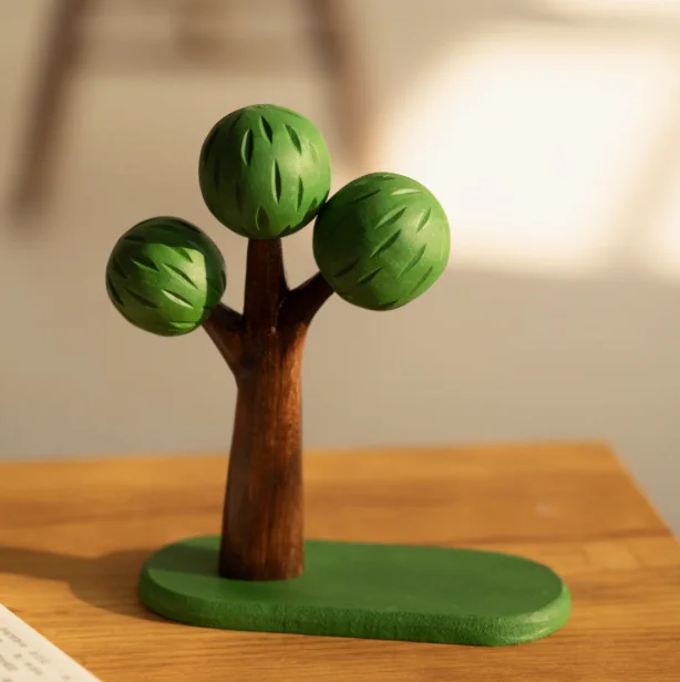 

Handmade Wooden Tree Decor For Nordic Style Home Cozy Space And Healing Room Vibes Plant Pattern Desktop Ornament
