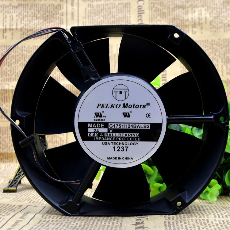Pelko Motors G1751H24BALB2 24V 0.60a 17cm Aluminum Frame Frequency Converter Cooling Fan