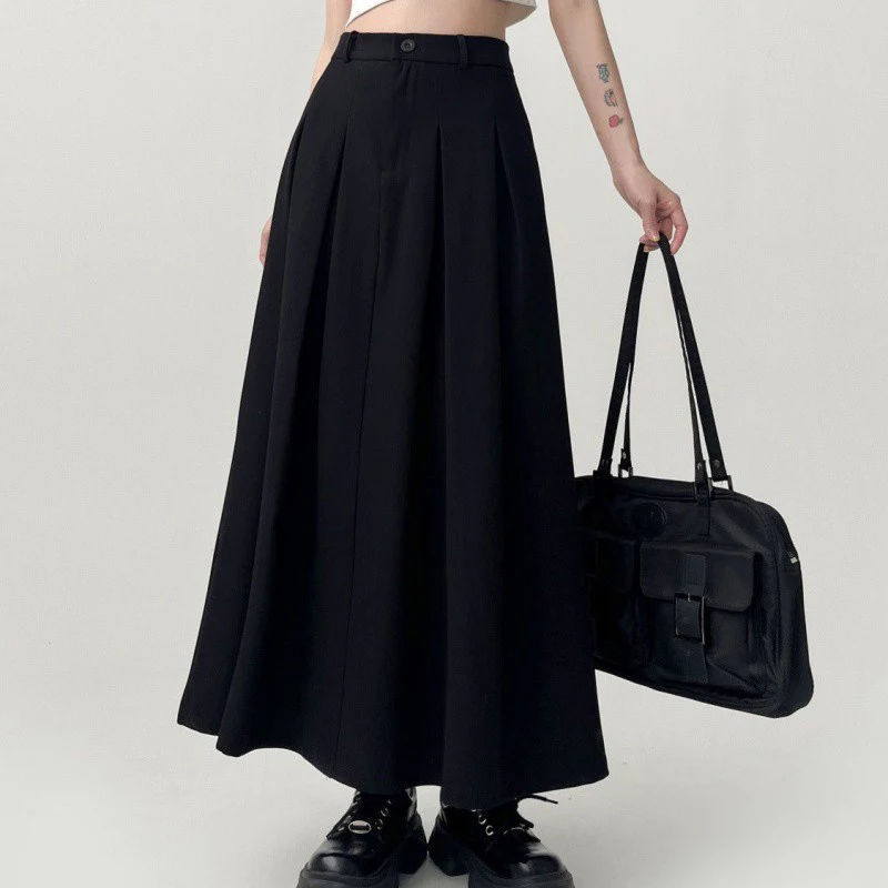 Fashion Casual High Waist Loose Retro College Style Pleated Skirt