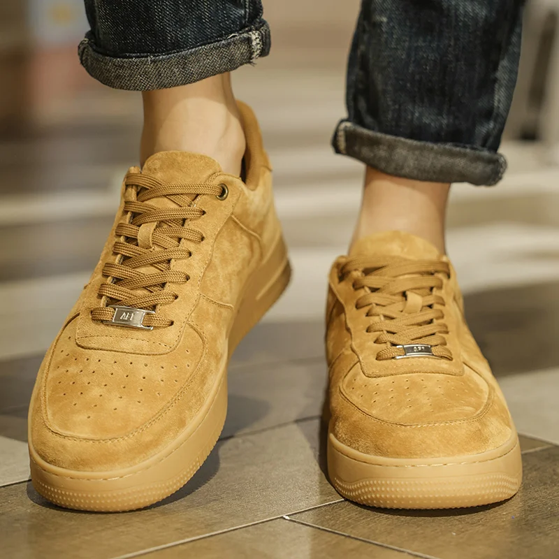 

Men's Fashion Casual Shoes Genuine Leather Upper Lace-Up Comfort Trainer for Walking, Outdoor, Business, and Leisure Activities