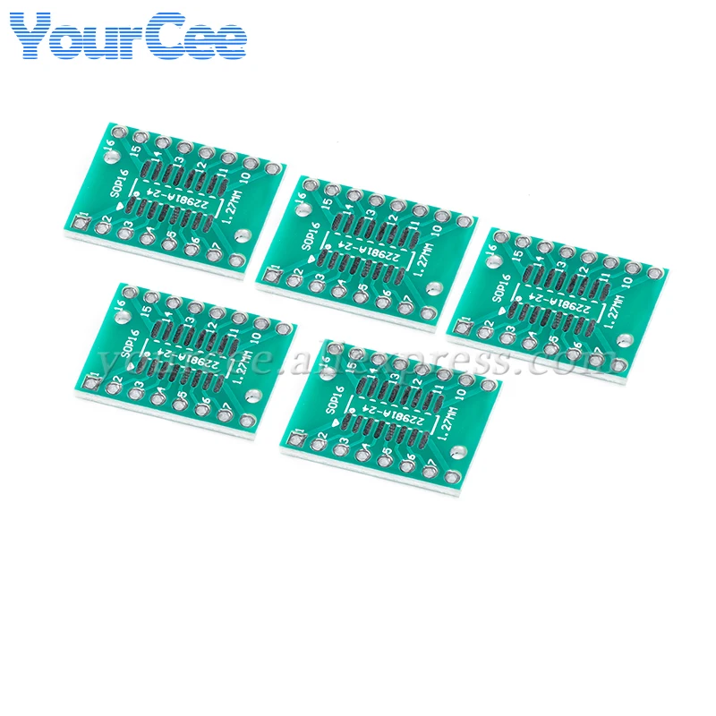 20pcs/5PCS SOP16 SSOP16 TSSOP16 Pinboard to DIP16 Adapters Plate Converter Board 0.65mm/1.27mm IC Socket PCB Integrated Circuits