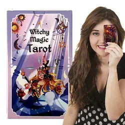 Tarot Cards Witchy Magic Tarot Oracle Cards English Edition Divination Cards Tarot Game Gift for Magicians Family Nights Game