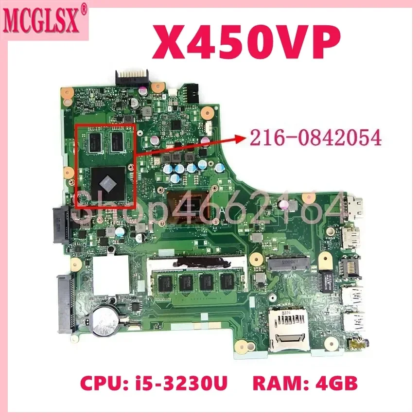 X450VP  i5-3230U CPU 4GB-RAM 216-0842054 GPU Laptop Motherboard For ASUS X450VP X450V X450 A450V Notebook Mainboard 100% Test OK