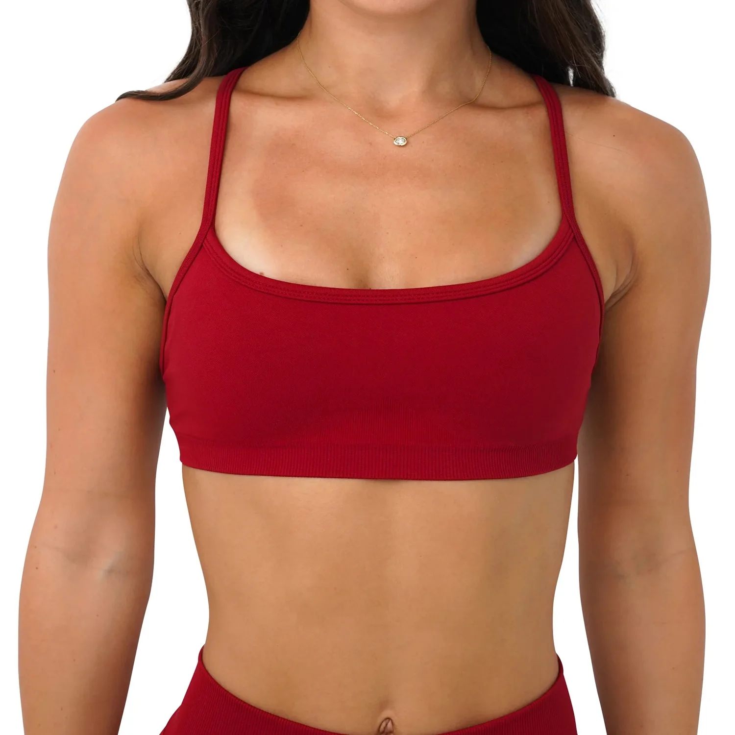 Women's Seamless Yoga Bra, 3-Way Convertible Strap Sports Bra with Removable Pads, Stretchy Luxe Fabric image 5