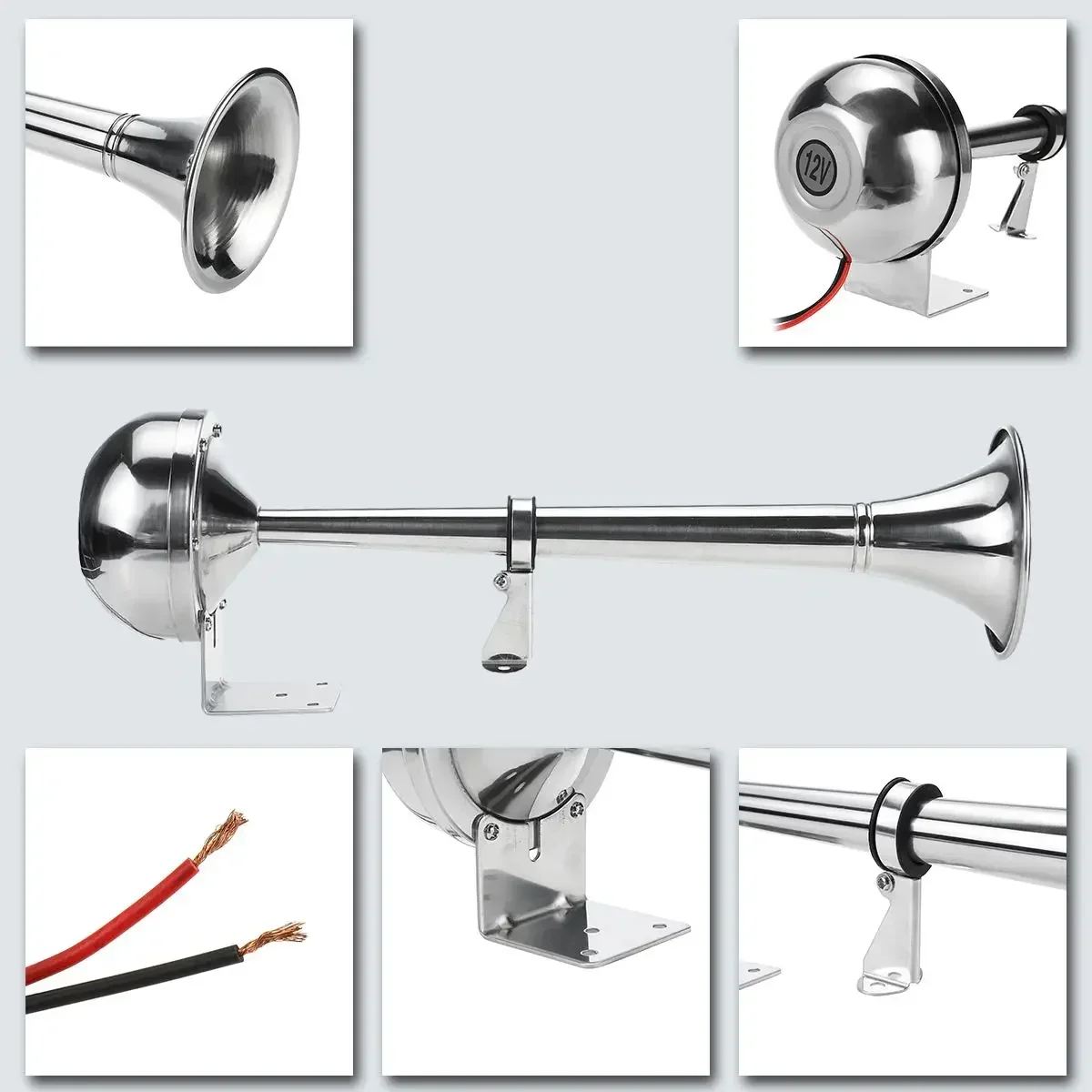 

12V 328DB Автомобильный звуковой сигнал, супер громкий однотрубный воздушный звуковой сигнал, компрессор для автомобиля, грузовика, лодки, поезда, звуковой сигнал, домкрат для авто звукового сигнала