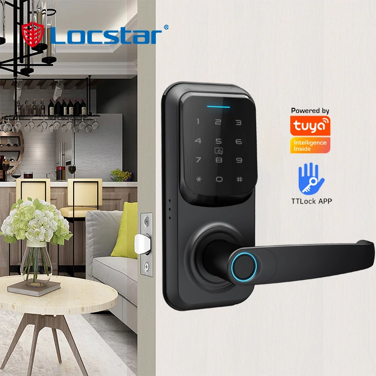 2026 Locstar Cerradura Inteligente Smart Slim Fingerprint Fechadura Digital Code Keypad Safe Tuya TTlock Wifi Door Lock for Home