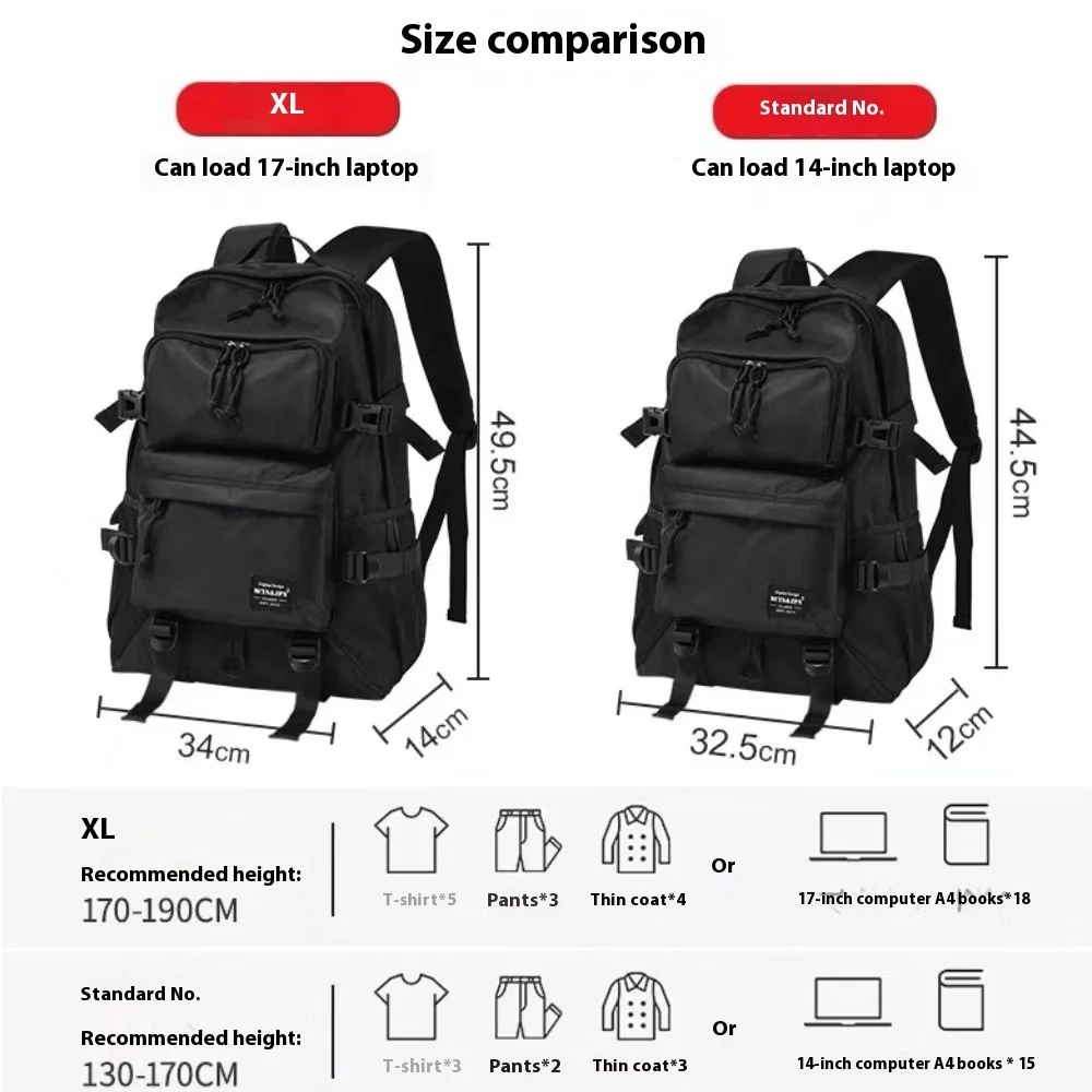 Fashionable flip top men's backpack, trendy backpack, large capacity outdoor leisure backpack, short distance travel backpack, m