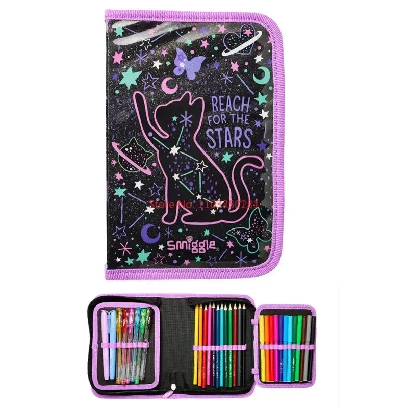 New Arrival Australia Original Smiggle Children Schoolbag Female Cute High-quality Backpack Star Cat Pencil Case Water Cup Gifts