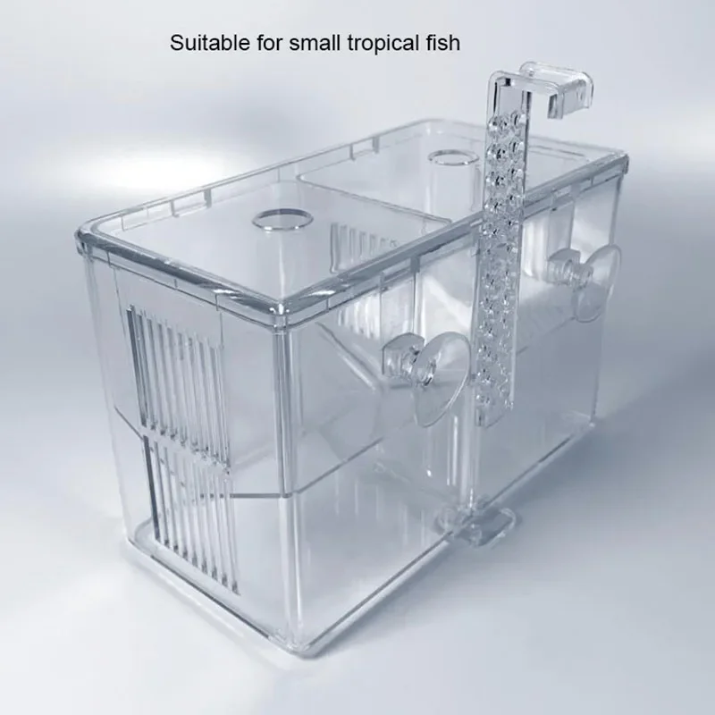 Aquarium Accessories Acrylic Fish Breeding Isolation Box Fish Tank Aquarium Breeder Double Guppies Hatching Incubator