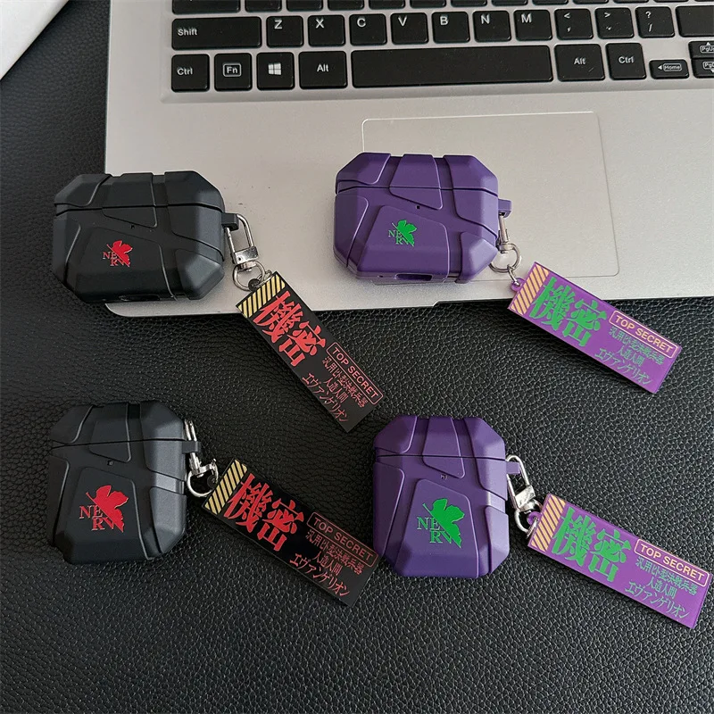 

Neon Cute Genesis Classic Evangelion Case for AirPods Pro 3 / Pro 2 / 4th Gen Soft Silicone Protective Cover Shockproof Shell