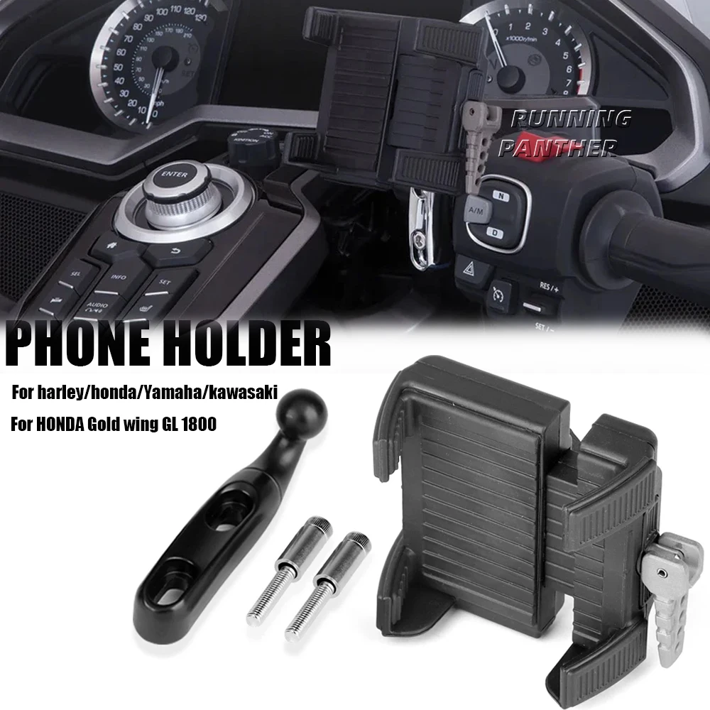 Motorcycle Mobile Phone Mount Navigation Bracket Holder Support FOR harley honda yamaha kawasaki suzuki Holder Gold Wing gl1800