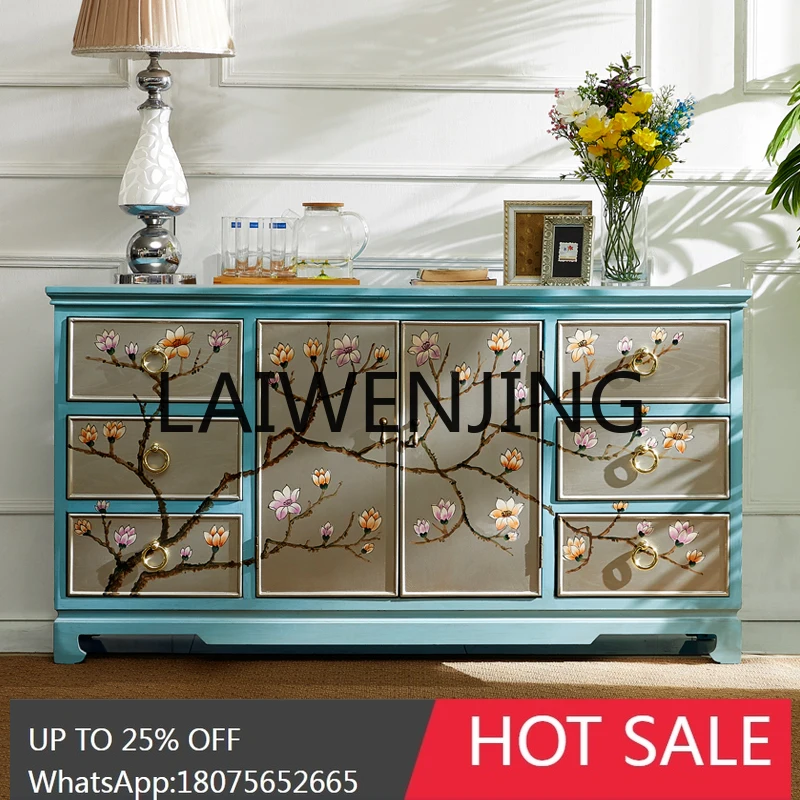 RWJ Chest of Drawers Solid Wood Bedroom Multi-Functional Painted Light Luxury Side Drawer Chest of Drawers