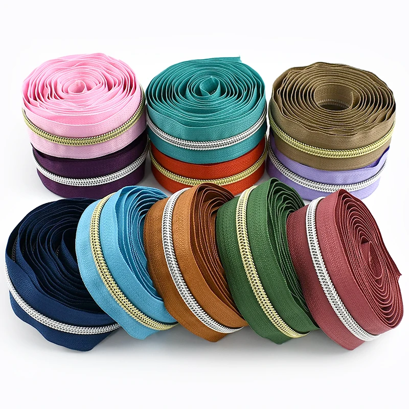 2/5/10/20Meters 5# Nylon Zippers Tape By The Meter for Clothes Sewing Zipper Continuous Coil Plastic Zip Roll Decoration Zips