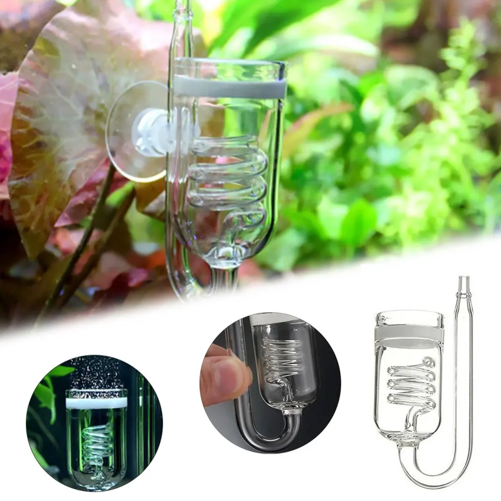 Glass CO2 Diffusers Aquarium Fish Tanks CO2 Diffusers Glass Cup Carbon Dioxide Reactor Ceramic Disces Accessories For Fish Tanks