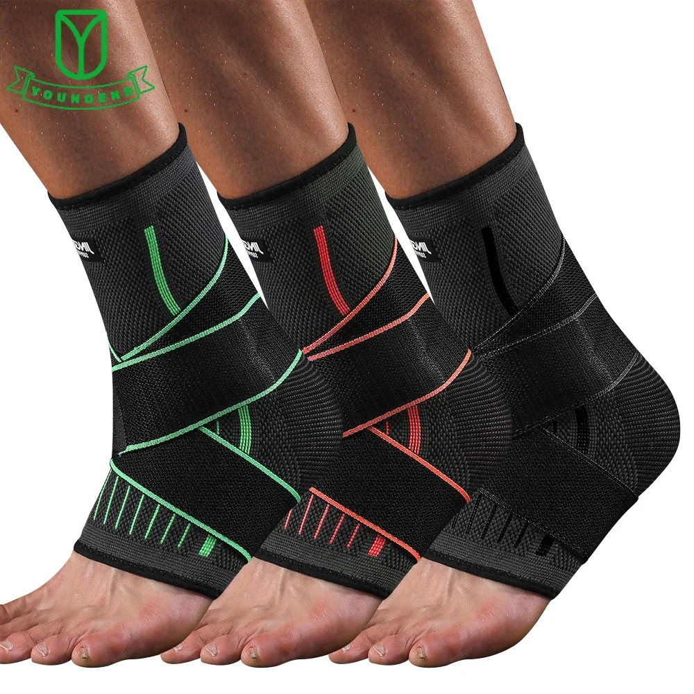 

Adjustable Compression Ankle Support Strong Ankle Brace Sports Protection, Stabilize Ligaments-Eases Swelling and Sprained Ankle