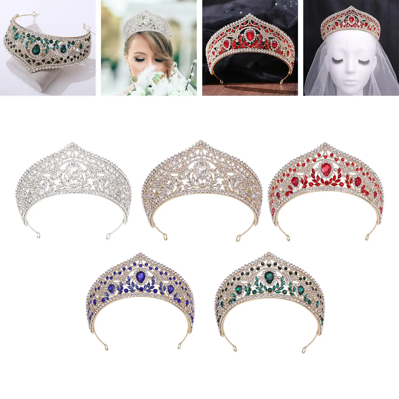 

Princess Tiara Bride Headband Pageant Headpiece Women Wedding girl bridal for Photo Props Parties Birthday Pageant Prom