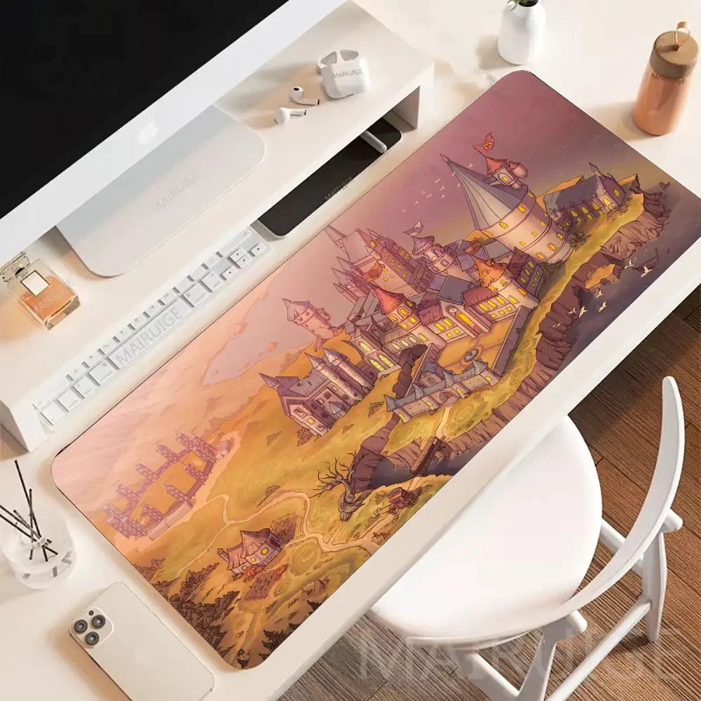 Retro castle mtg Mouse Pad Large Gaming Non-slip Computer Laptop Nootbook Game Rug Tablet Mat Office Accessories Mini PC Playmat